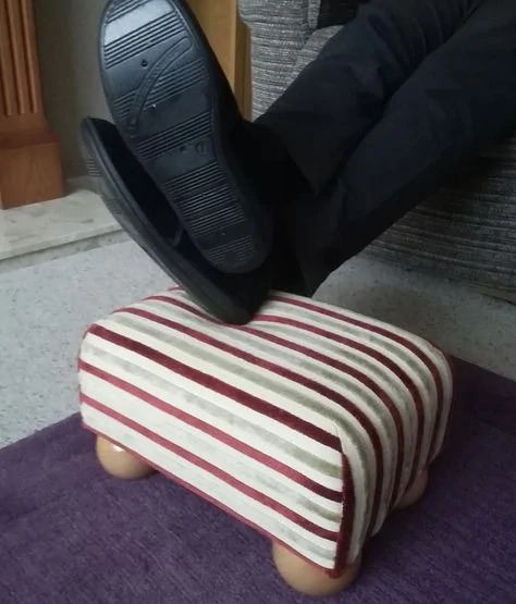 comfortable use of a footstool